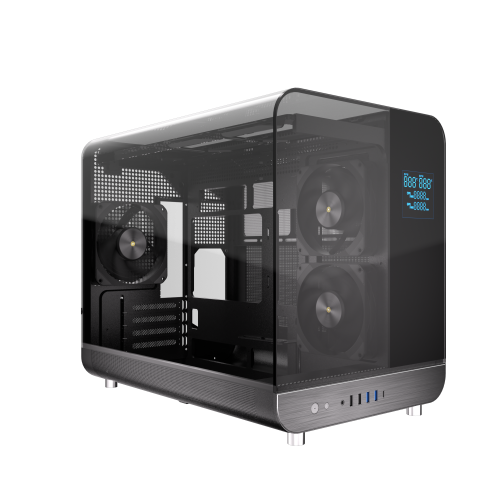 Powercool Aviator Black Micro ATX Gaming Case 3 x PWM Fans