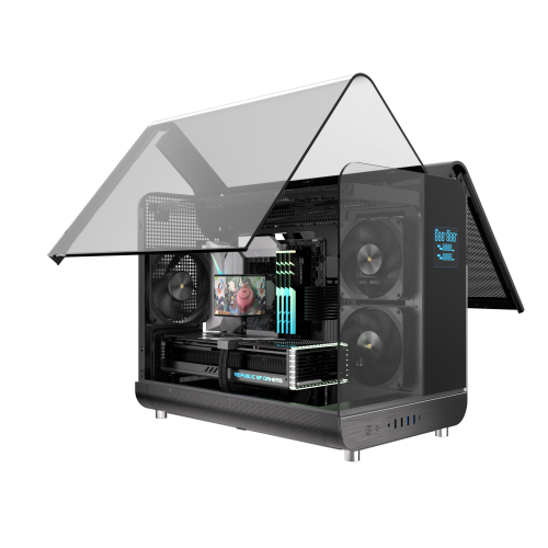 Powercool Aviator Black Micro ATX Gaming Case 3 x PWM Fans