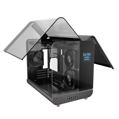 Powercool Aviator Black Micro ATX Gaming Case 3 x PWM Fans