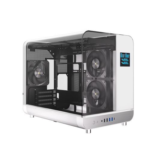 Powercool Aviator White Micro ATX Gaming Case 3 x PWM Fans