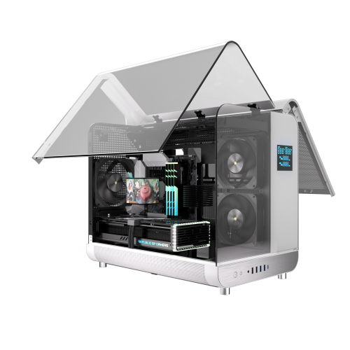 Powercool Aviator White Micro ATX Gaming Case 3 x PWM Fans