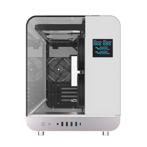 Powercool Aviator White Micro ATX Gaming Case 3 x PWM Fans