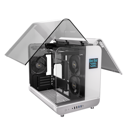 Powercool Aviator White Micro ATX Gaming Case 3 x PWM Fans