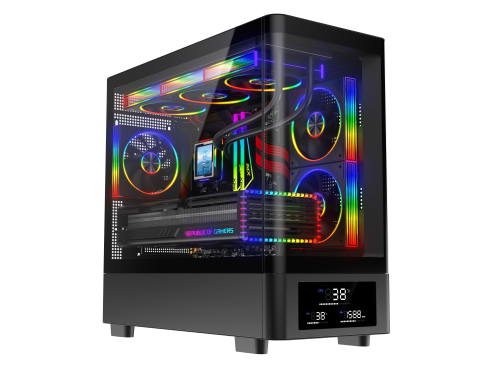 Powercool PC-GRAVITY-BLK Micro Tower Gaming Case - Black 