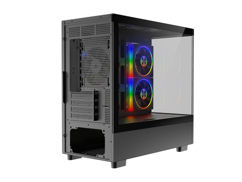 Powercool PC-GRAVITY-BLK Micro Tower Gaming Case - Black 