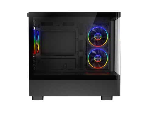Powercool PC-GRAVITY-BLK Micro Tower Gaming Case - Black 
