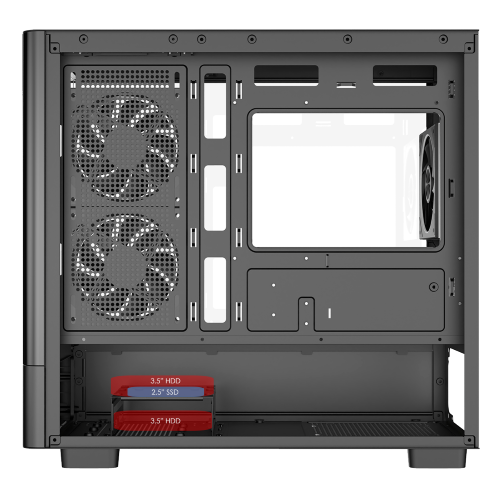 Powercool PC-GRAVITY-BLK Micro Tower Gaming Case - Black 