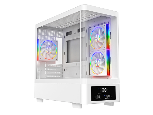 Powercool PC-GRAVITY-WHT Micro Tower Gaming Case - White 