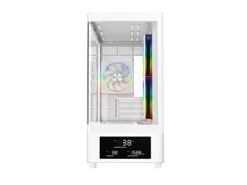 Powercool PC-GRAVITY-WHT Micro Tower Gaming Case - White 