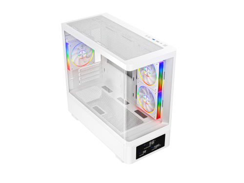Powercool PC-GRAVITY-WHT Micro Tower Gaming Case - White 