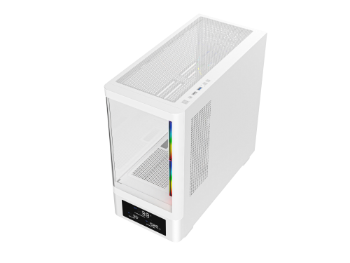 Powercool PC-GRAVITY-WHT Micro Tower Gaming Case - White 