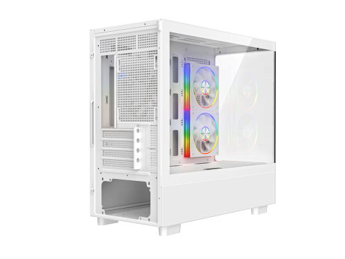Powercool PC-GRAVITY-WHT Micro Tower Gaming Case - White 