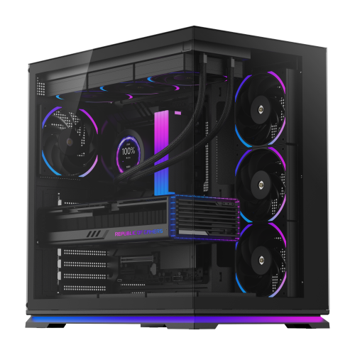 Powercool Plasma Mid Tower Gaming Case - Black 