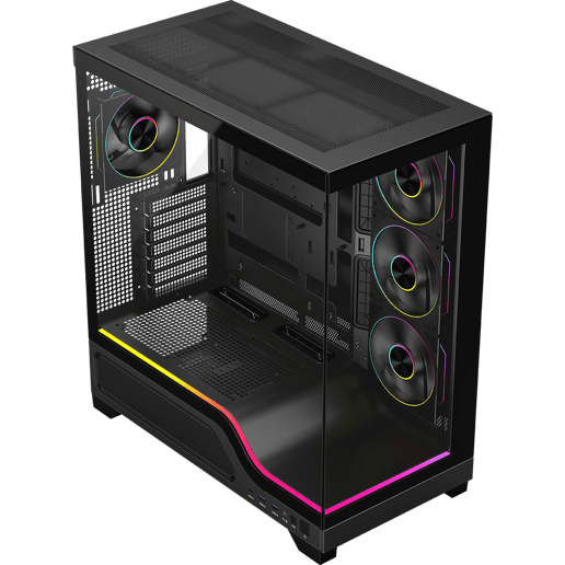 Powercool PC-PULSAR-BLK Mid Tower Gaming Case - Black 