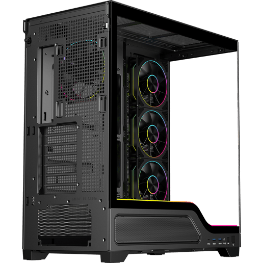 Powercool PC-PULSAR-BLK Mid Tower Gaming Case - Black 