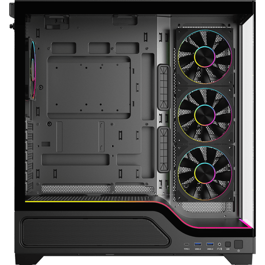Powercool PC-PULSAR-BLK Mid Tower Gaming Case - Black 