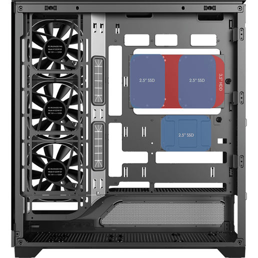 Powercool PC-PULSAR-BLK Mid Tower Gaming Case - Black 