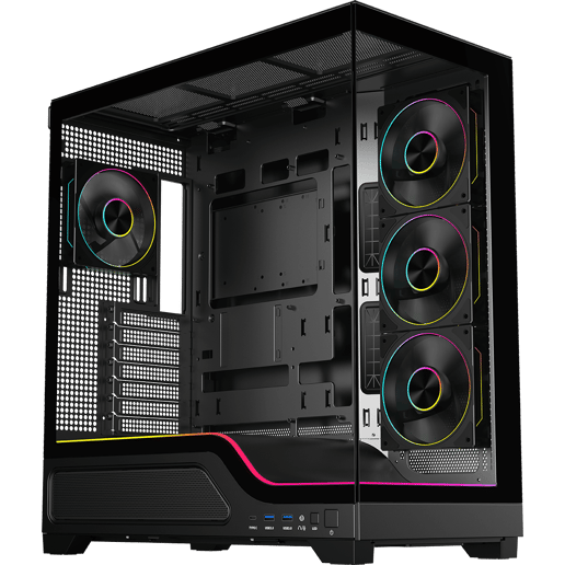 Powercool PC-PULSAR-BLK Mid Tower Gaming Case - Black 