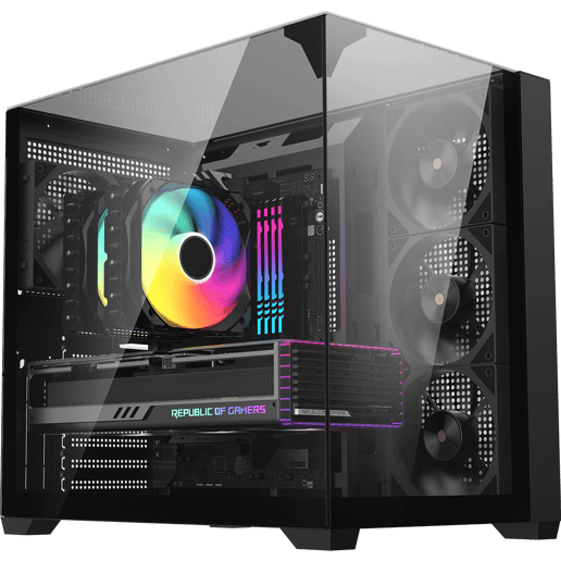 Powercool PC-PURE-BLK Mid Tower Gaming Case - Black 