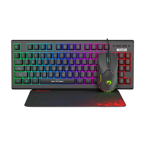 Marvo Scorpion CM310 Loot 30 3 in 1 RGB Wired Gaming UK Layout TKL Keyboard, Mouse and Mat Bundle (Black)