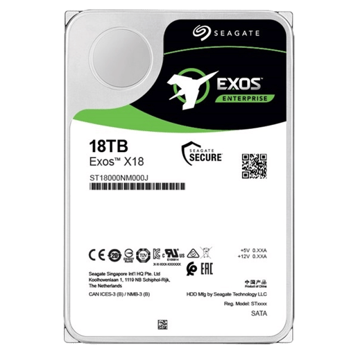 18TB Seagate Exos X18 3.5" SATA III Hard Drive - 256MB Cache