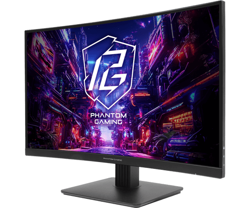 ASRock   27" Curved Gaming Monitor - VA, 180Hz, 1ms, Speakers, HDMI, DP