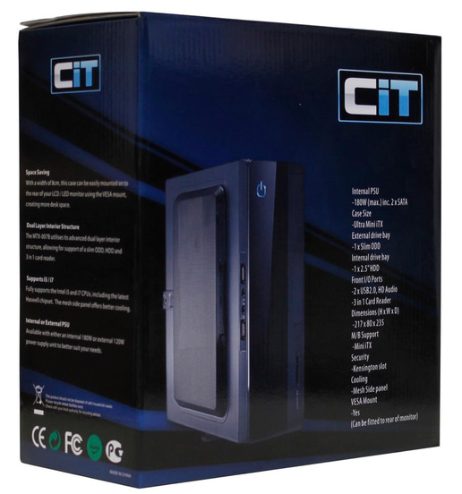 CiT MTX-007B ITX Case - Black 