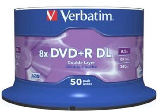 Verbatim DVD+R 8x DL Matt Silver 50pk