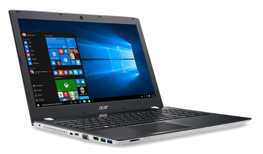 Acer Aspire E5-575-381Z (15.6 inch) Notebook PC Core i3 (6157U) 2.4GHz 8GB 1TB DVD±RW WLAN BT Webcam Windows 10 Home (Iris Graphics 550) White
