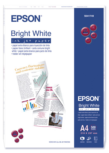 Epson (A4) 90g/m2 Inkjet Paper (Bright White) 1 Pack of 500 Sheets