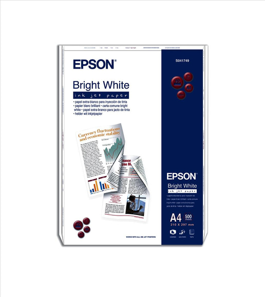 Epson (A4) 90g/m2 Inkjet Paper (Bright White) 1 Pack of 500 Sheets