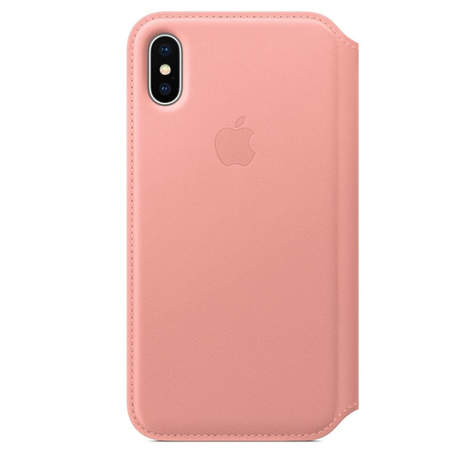 Apple Leather Folio Case (Soft Pink) for iPhone X