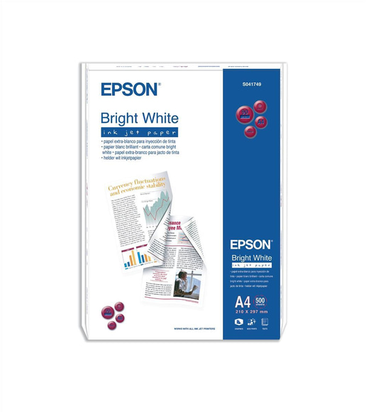 Epson (A4) 90g/m2 Inkjet Paper (Bright White) 1 Pack of 500 Sheets