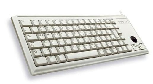 CHERRY Compact G84-4400 USB Keyboard with Integrated Trackball - Light Grey