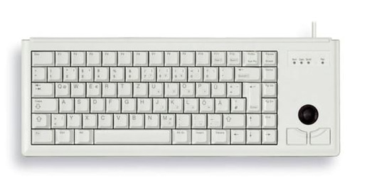 CHERRY Compact G84-4400 USB Keyboard with Integrated Trackball - Light Grey