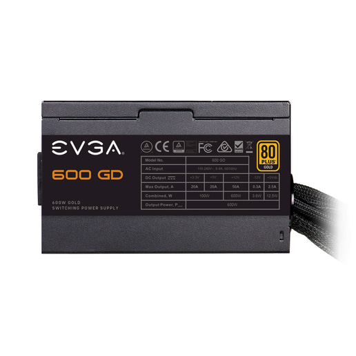EVGA 600 GD 600W Power Supply 80 Plus Gold