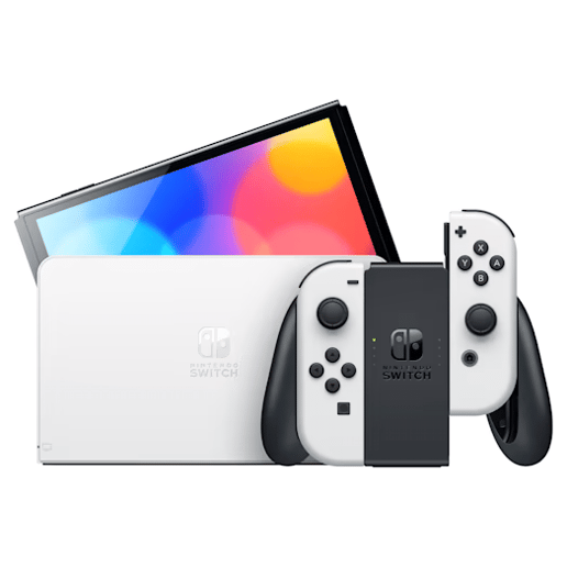 Nintendo Switch OLED Console in White with White Joy-Con Controllers