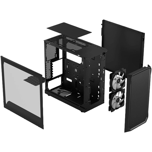 Fractal Focus 2 RGB Mid Tower Gaming Case - Black 