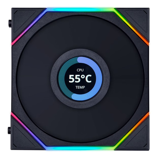 Lian Li UNI FAN TL LCD 120mm Chassis Fan Triple Pack in Black