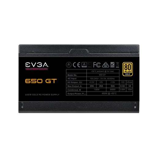 EVGA SuperNOVA 650 GT 650W Modular Power Supply 80 Plus Gold