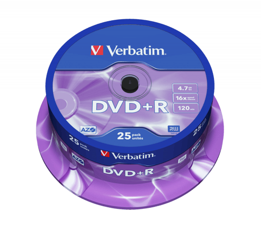 Verbatim 4.7GB DVD+R Discs, 16x, 25 Pack Spindle