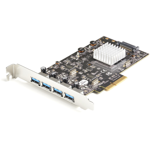 StarTech.com 4-Port USB PCIe Card - 10Gbps USB 3.1/3.2 Gen 2 Type-A PCI Express Expansion Card with 2 Controllers
