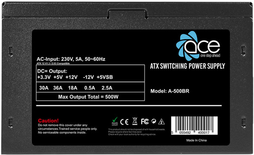 Ace BR Black 500W Power Supply