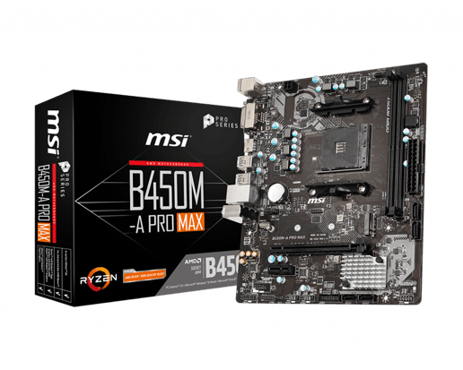 MSI B450M-A PRO MAX mATX Motherboard for AMD AM4 CPUs