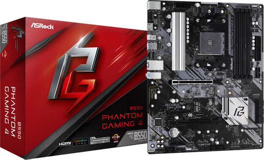 ASRock B550 Phantom Gaming 4 ATX Motherboard for AMD AM4 CPUs