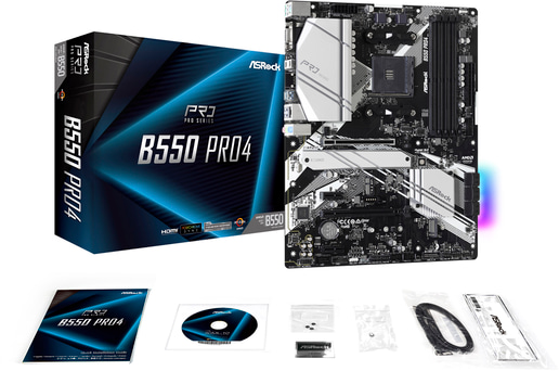 ASRock B550 Pro4 ATX Motherboard for AMD AM4 CPUs