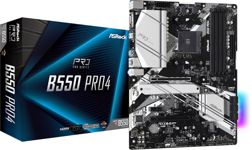 ASRock B550 Pro4 ATX Motherboard for AMD AM4 CPUs