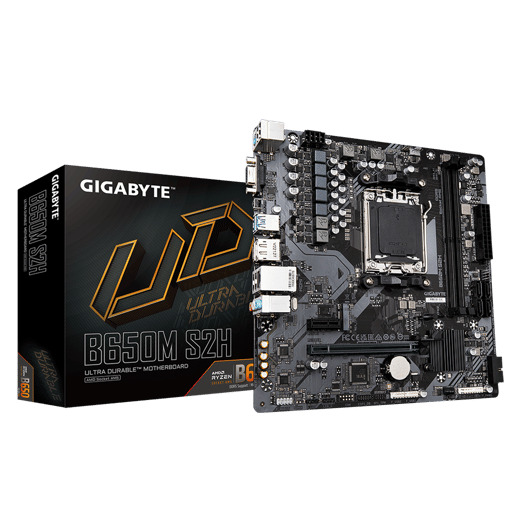 Gigabyte B650M S2H mATX Motherboard for AMD AM5 CPUs