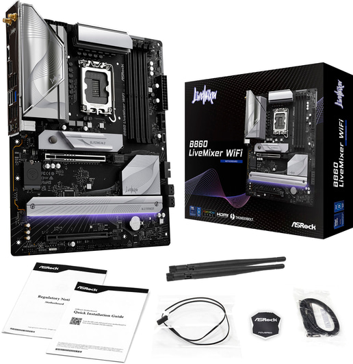 ASRock B860 LiveMixer WiFi ATX Motherboard for Intel LGA1851 CPUs