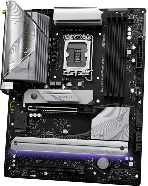 ASRock B860 LiveMixer WiFi ATX Motherboard for Intel LGA1851 CPUs